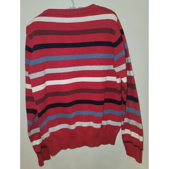 Boys PLACE Pullover Crew neck Sweater Striped  Size 5-6 red white blue stripes - Picture 2 of 4
